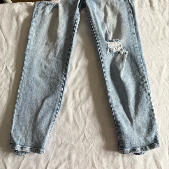 Risen Jeans Straight Leg Distressed High Rise Light Wash Festival Womens 3/26 - Picture 4 of 13